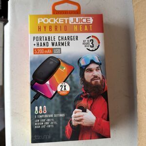 Tzumi Pocket Juice Hybrid Heat Hand Warmer Charger 5200mAh Hunting Winter